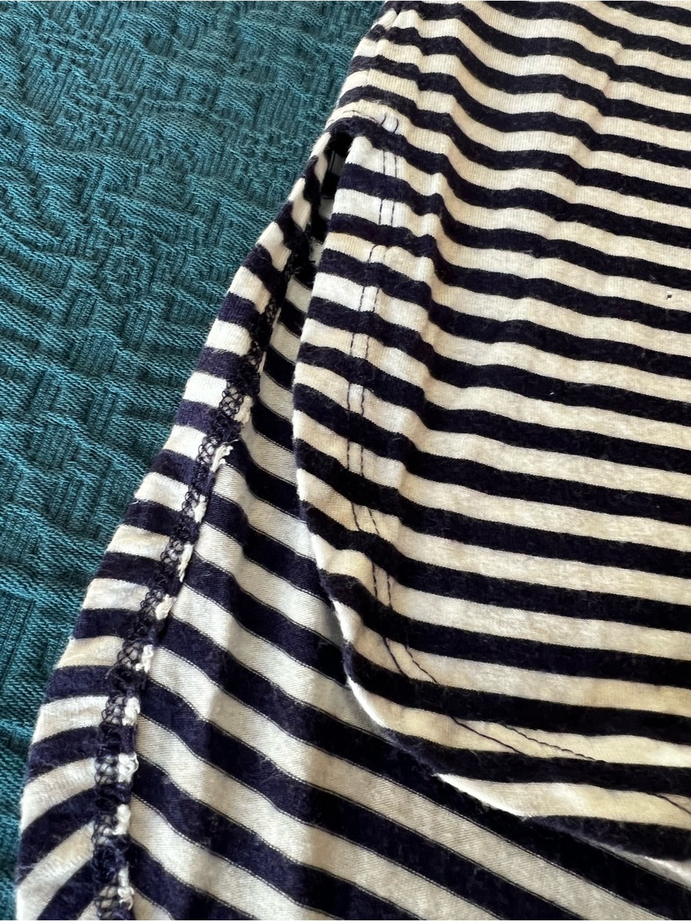 Pink Rose Casual Sleeveless Blue White Striped Crewneck Pocket Tee Tank Shirt-M - Picture 9 of 15